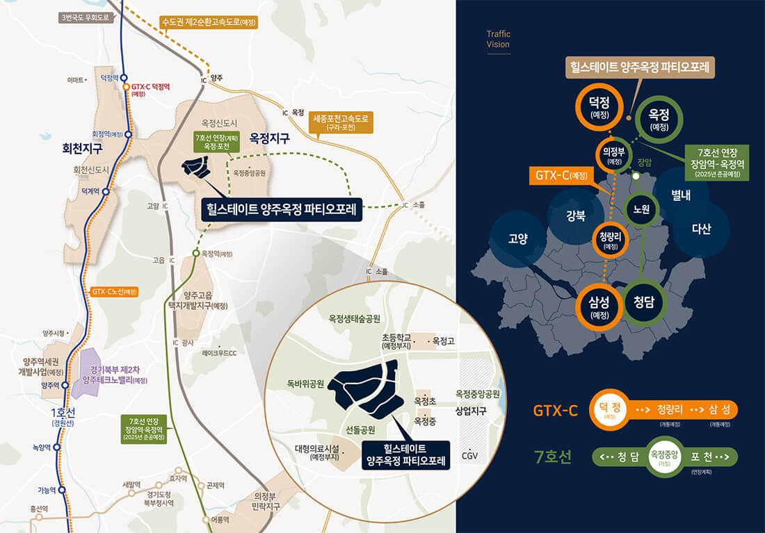 양주 옥정 파티오포레 입지환경 지도 및 위치 분석